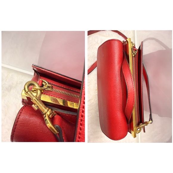 FENDI Demi Jour Red Leather Top Handle Bag - Picture 16 of 16